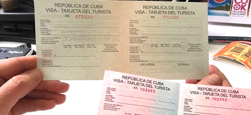 Carte de tourisme pour Cuba